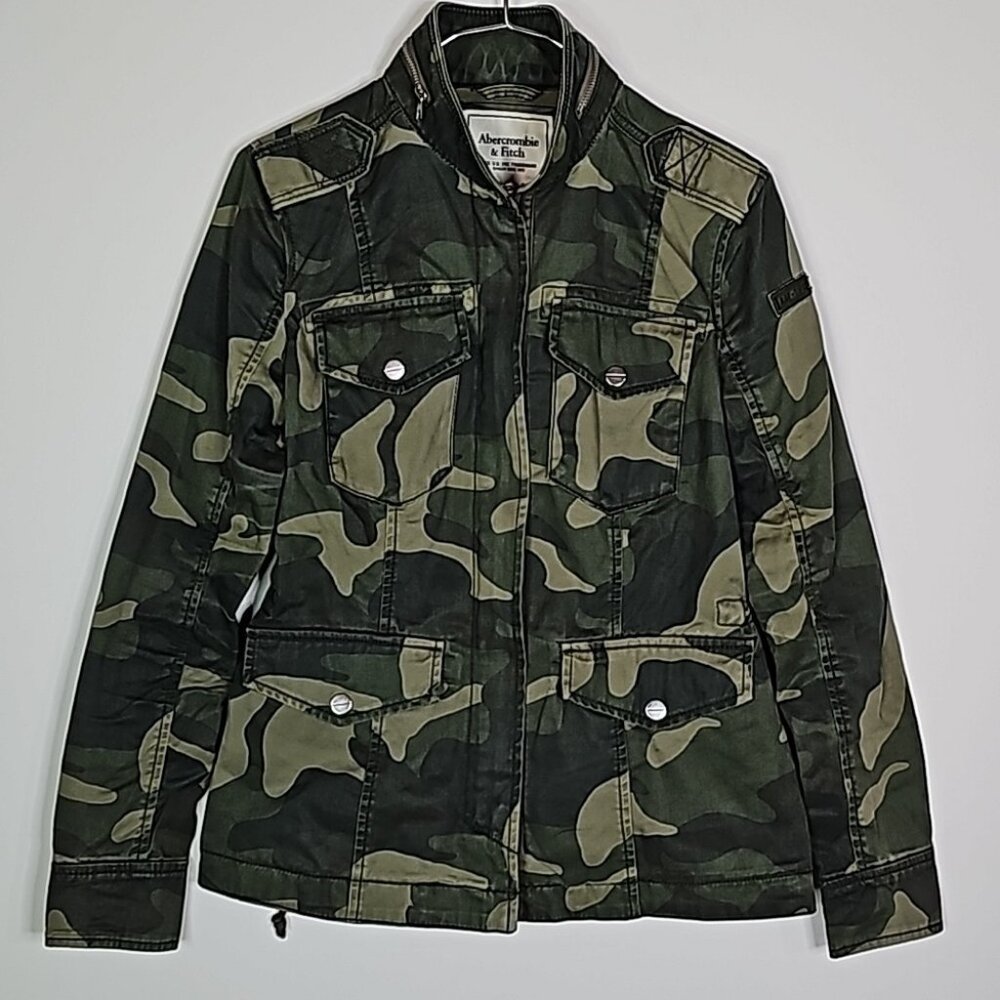 ABERCROMBIE & Fitch xs army camo zip up jacket - Picture 1 of 7